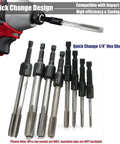 8 Piece M4 To M16 Screw Tap Socket Set With One Quarter Inch Hex Shank Quick Change Machine Tap Holder For Impact Driver