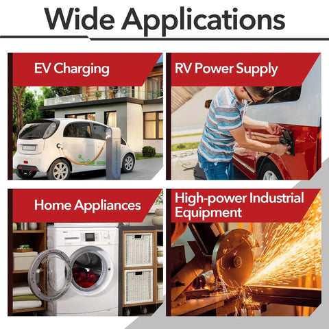 Nema 14-50R Straight Blade Receptacle, 50 Amp 125/250V Electric Vehicle Socket For Rvs applications in EV charging, RV power, and home appliances.