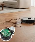 Roborock vacuum with Plug and Play Laser Distance Sensor Replacement For Roborock Q Revo And P10 Robot Vacuums cleaning floor