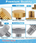 16 Piece Lyre Holder Screw Set For Saxophone Trumpet And Tuba, featuring brass and nickel-plated screws with detailed finishes.