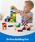 Child playing with Hands On Math Manipulatives Kit For Kids Ages 3 To 8 With 100 Colorful Counting Cubes In Ten Colors