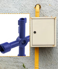 Close-up of blue 4 Way Multi Functional Utility Key Triangle and Square Wrench Set in Zinc Alloy for train electrical cabinets