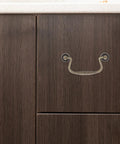 Close-up of a kitchen cabinet with Vintage Zinc Alloy Cabinet Pull from a 4pc Retro Drawer and Door Handles set, Antique Bronze Finish