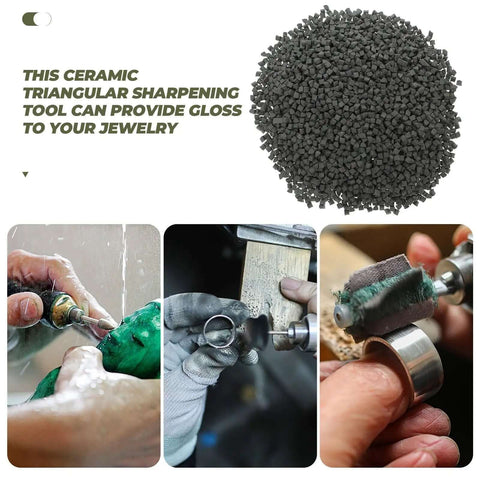 Triangle Polishing Abrasive Media 4mm 500g for Tumbling Machines Jewelry Buffing and Rock Tumbling Polishers
