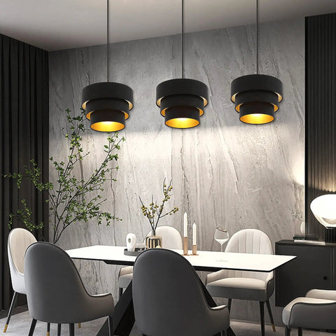 Two Pack Plug In Pendant Lights With Dimmable Switch, Dope Drum Fabric Shade Pendant Lamps, Swag Light Fixtures On A 15 Foot Cord