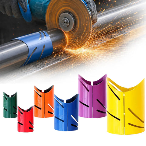 Heavy Duty Magnetic Steel Pipe Cutting Guide Kit Slide Right On And Skip The Math For 22 5 45 90 Degree Saddle Notches during pipe cutting.