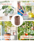 Soft Brown Plant Ties 130 Feet Garden Twists For Plants shown for indoor bonsai, garden, balcony, and vegetable field use