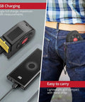2 In 1 Laser Tape Measure With 164 Ft Laser Range And 16.5 Ft Digital Tape Measure, Ultra Accurate To 2 Mm, Easy Switch Between Long Range And Short Measurements For Framing, DIY Projects, And Quick Layouts, USB-C charging and pocket carry