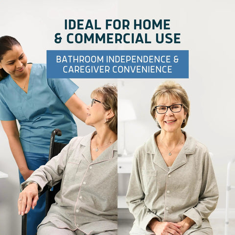Heavy Duty Medical Grade Commode Liners With Super Absorbent Pads Zero Hassle Odor Control used by caregivers and seniors.