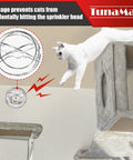 Rock Solid Six Pack 1/2 Inch Fire Sprinkler Head Guard And Cage Protector Cover preventing cats from hitting sprinkler heads.