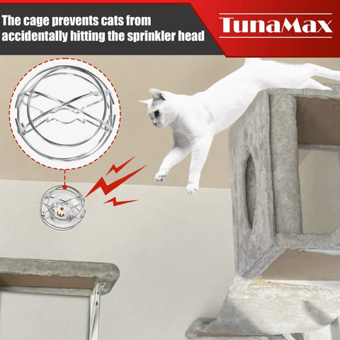 Rock Solid Six Pack 1/2 Inch Fire Sprinkler Head Guard And Cage Protector Cover preventing cats from hitting sprinkler heads.