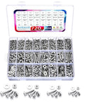 Top Shelf 720 Piece 304 Stainless Steel Machine Screws Assortment Kit With Phillips Pan Head Nuts Washers in storage case.