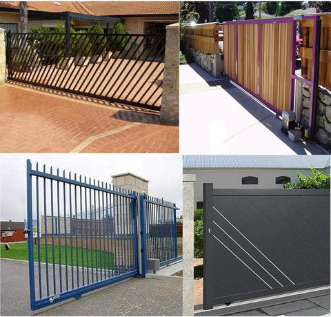 Rock Solid V Groove Caster Wheel Built Heavy To Glide Smooth On Barn Door Tracks Or Industrial Carts Featuring Rust Resistant 45 Steel Rollers in images of various gate designs.