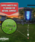 Outdoor Bug Zapper For Mosquitoes And Flies With One And A Half Acre Coverage 80W Bulb And 5600V Instant Kill Grid in backyard