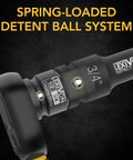 Beefed Up 1/2 Inch To 3/4 Inch Impact Socket Increaser with spring-loaded detent ball system, chrome molybdenum alloy steel.