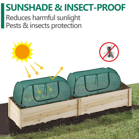 Easy Setup Pop Up Mesh Garden Bed Cover For Raised Beds Crop Cage 45 By 22 By 16 Inches With 30 Percent Sunblock Shade Cloth And Metal Anchoring Spikes So It Protects Plants From Birds And Small Animals