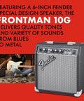 Frontman 10G 10 Watt Electric Guitar Amplifier With 6 Inch Speaker Built In Overdrive Headphone Jack And Aux Input Black Silver