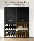 54-Pair Shoe Storage Cabinet With Door And Cover 2 By 9-Tier Space Saving Plastic Shoe Rack Organizer in living room