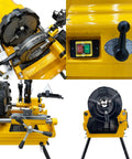 Heavy Duty Electric Pipe Threader Machine With Npt And Bspt Dies For Half To Four Inch Pipe 750 Watt 220v Motor top and side view with controls