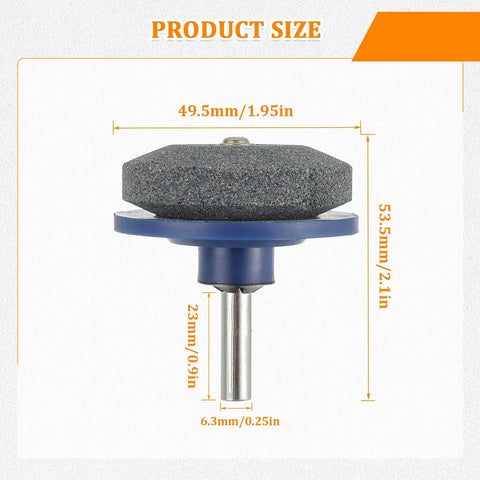 Drill Powered Lawn Mower Blade Sharpener Kit Pack Of 3 dimensions, showing size specifications for sharpening tool, DIY friendly