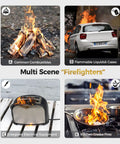 Four images showing common combustibles, flammable liquids & gases, energized electrical equipment, and kitchen grease fires.