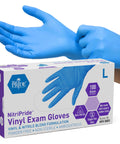Nitrile Vinyl Blend Exam Gloves Powder Free Latex Free Disposable Non Sterile Blue Large Box Of 100 For Healthcare