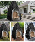 Patio Egg Chair Cover With Zipper No Fuss All Season 420D Oxford PU Coated Outdoor Swing Protector for Black Egg Chair