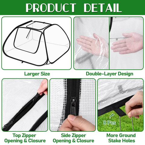 Two Pack Garden Bed Covers For 6x3 Ft Raised Beds With Zippered Openings On Sides And Top Insulated Greenhouse Style Plant Protectors For Seedlings Vegetables And Fruits Winter Frost Protection For Garden Rows
