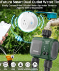 Sprinkler Timer 2 Zone With Gateway WiFi Water Timer With Rain Delay Manual And Automatic Watering System connected to hose faucet