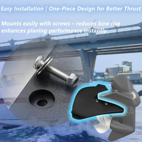 Hydrofoil Stabilizer For Boats Dual Wing Design Fits 40 To 300HP Outboard Motors with bolts, enhances planing performance.