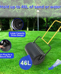 40L Heavy Duty Lawn Roller With U Shaped Handle Your Go To Push Pull Steel Garden Roller For Filling With Water Or Sand