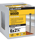 These Slick Black Phosphate Trim Screws Deliver Badass Holding Power For Deck And Cabinet Installs Number Six By Two Inch Quarter Flat Head Square Drive Recess Guarantees Confident Stick Fit Eight Hundred Thirty One Heavy Duty Packs Type Seventeen Sharp in a package.