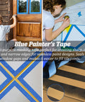 Blue Painter's Tape For Walls And Crafts Premium Masking Tape No Residue Easy Removal 88 Yards Total Pack Includes 4 Rolls 0.94 Inch Wide Ideal For Painting Decorating Labeling Drafting And DIY Arts.