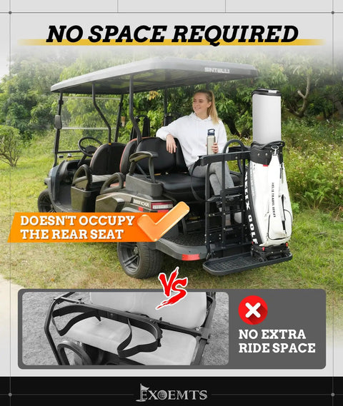 No Drill Golf Cart Rear Seat Bag Holder Foldable And Adjustable Space Saver Fits Grab Bars 7.28 To 25.6 Inches Universal
