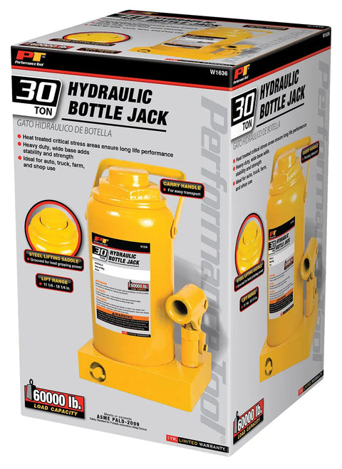 Heavy Duty 30 Ton Hydraulic Bottle Jack For Trucks And Garages Gearhead Ready 60,000 Lbs Lift Low Profile Design box