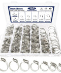 Must-Have Heavy Duty Stainless Steel Hose Clamp Kit With 165-Piece Assortment, 7 Adjustable Sizes From 1/4 Inch To 1-1/2 Inch