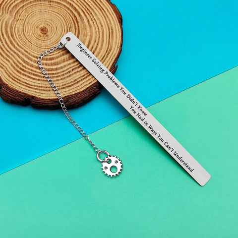 Gearhead Nerdy Twist Bookmark Gift With Velvet Pouch Stainless Steel Bookmark For Mechanical And Design Engineers