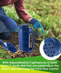 Versatile Handheld Spreader Set With Scoop And Gloves For Grass Seed Fertilizer Salt And Ice Melt No Clog Design All Season Yard Spreader With 12 Adjustable Holes And Smooth Flow Channels 67 Oz Capacity on garden soil