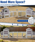 Mobile Chicken Coop With Run And Wheels, duplex setup showing assembly to extend outdoor hen house in backyard or garden.