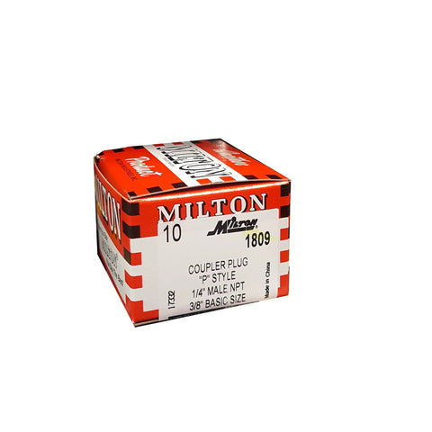 Box of Quarter Inch MNPT P Style Steel Plug 10 Pack, Rust Resistant, Case Hardened, for Pneumatic Lines