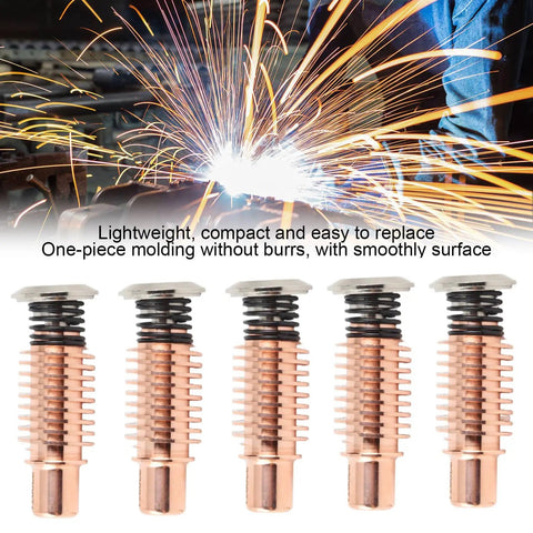 Plasma Cutter Electrode 220971 Copper Consumables Kit lined up with sparks in background showcasing high performance