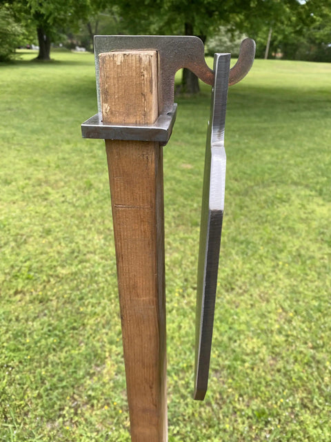 12 Inch Tall IDPA IPSC Steel Shooting Target With 3/8 Inch AR500, Unpainted Hanger Target And 2x4 Topper Hook on post