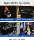 Image showing multiple uses for Two Pack 10x10 Inch Fireproof Welding Blanket Set, Carbon Felt Soldering Mat and Pad in various scenarios.