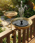 Dual Tier Deck Mounted Bird Bath With Grip Guard Railing Clamp And Seed Feeder For Balconies Apartments And Patios Hustle Free Setup with water fountain and bird feeder
