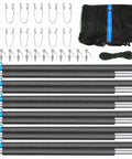 Rock Solid Heavy Duty 15 Ft Trampoline Safety Net Quick Setup With Universal Replacement Enclosure Poles And Rust Resistant Hardware for six pole setup.