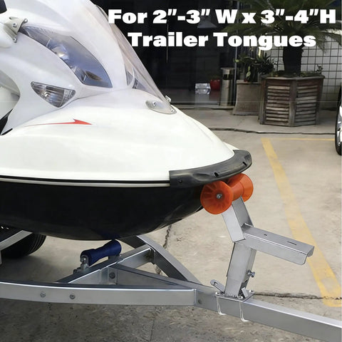 Six Level Adjustable Boat Trailer Winch Stand With 17.3 To 22.0 Inch Post Range fitted on trailer supporting boat
