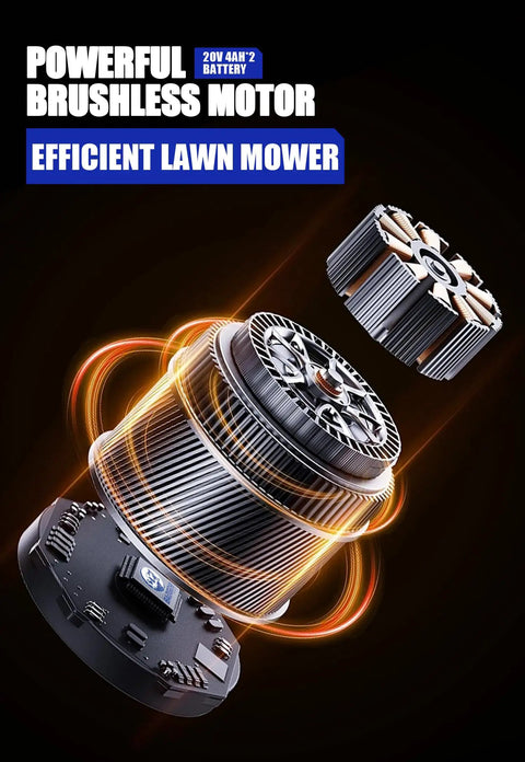 40V 16 Inch Brushless Electric Cordless Lawn Mower For Small Yards With Easy Start, Quiet Operation, And Wide Cutting Path For Quick, Hassle Free Lawn Care That Makes Mowing A Breeze brushless motor graphic