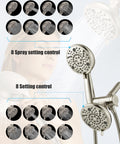 Tub And Shower Faucet Set With Dual Shower Heads, Matte Black, 8 Spray Settings, Easy Install for Modern Bath Upgrade