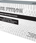 Heavy Duty Black Nitrile Gloves, 8 Mil Industrial Strength, box packaging with raised diamond texture, for grease protection.
