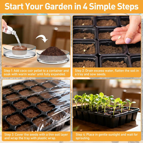 Step-by-step guide for using 200 Pcs 30mm Organic Coconut Coir Seed Starter Pellets For Easy Seed Starting Soil Mix